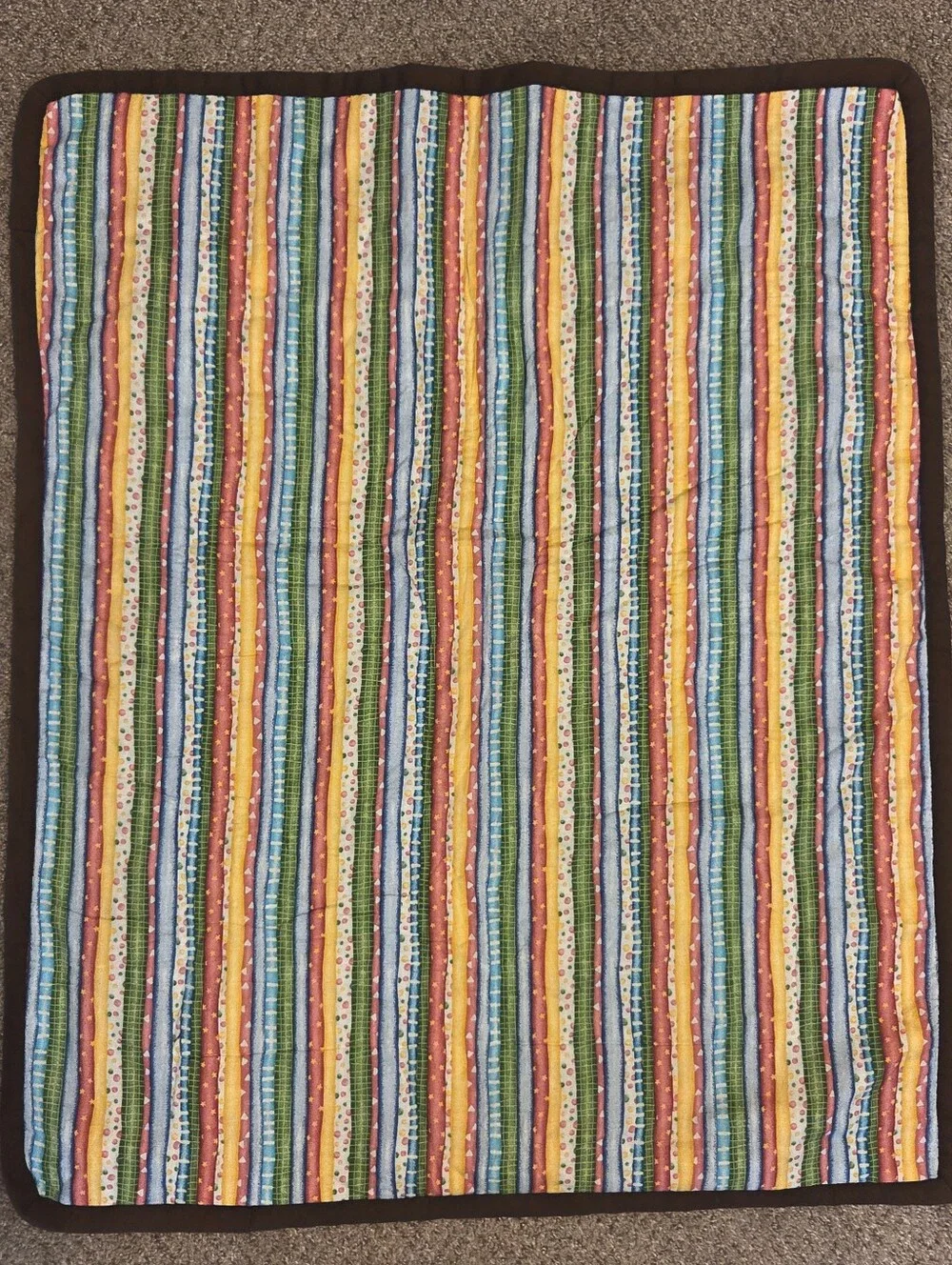 Owl Baby Crib Quilt Handmade Gender Neutral Woodland Nursery Wall Hanging 34x41